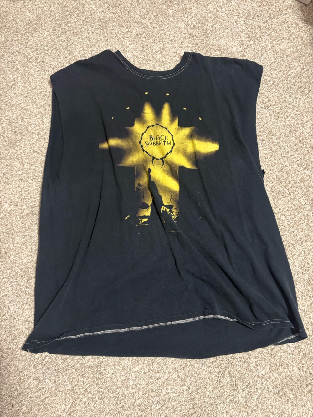 Black Graphic Tank Top in Black and Yellow